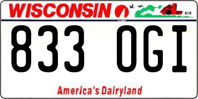 WI license plate 833OGI