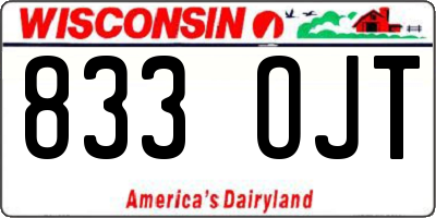 WI license plate 833OJT