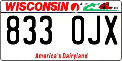 WI license plate 833OJX
