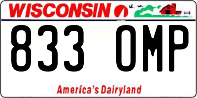 WI license plate 833OMP