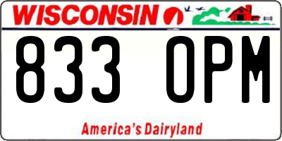 WI license plate 833OPM