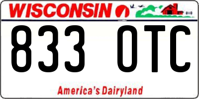 WI license plate 833OTC