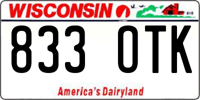 WI license plate 833OTK