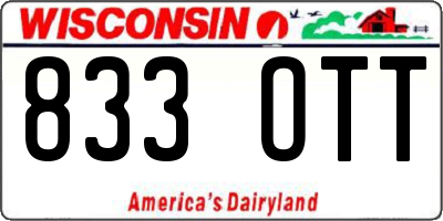 WI license plate 833OTT