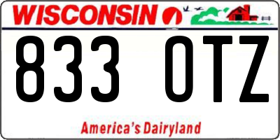 WI license plate 833OTZ