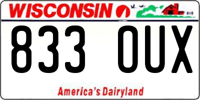 WI license plate 833OUX