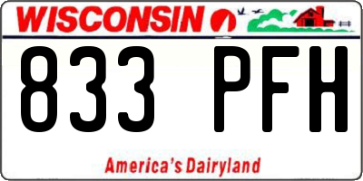 WI license plate 833PFH
