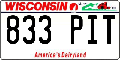 WI license plate 833PIT