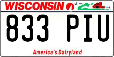 WI license plate 833PIU