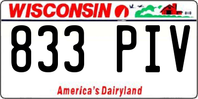 WI license plate 833PIV