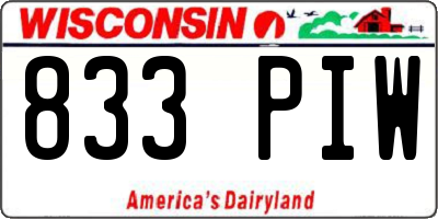 WI license plate 833PIW