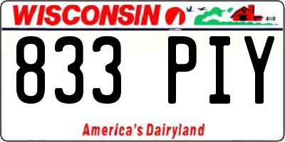 WI license plate 833PIY