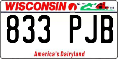 WI license plate 833PJB