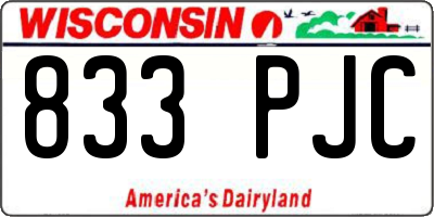 WI license plate 833PJC