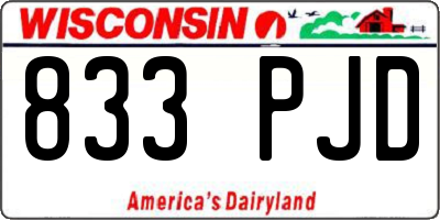 WI license plate 833PJD