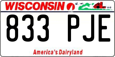 WI license plate 833PJE