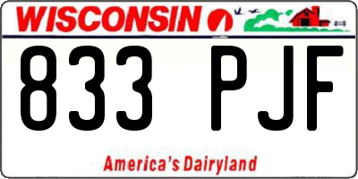 WI license plate 833PJF