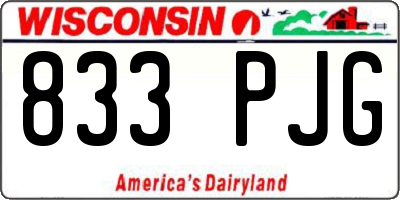 WI license plate 833PJG