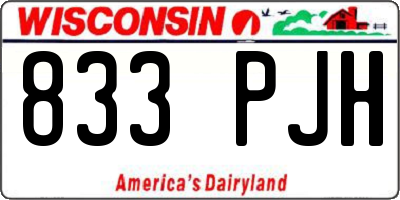 WI license plate 833PJH