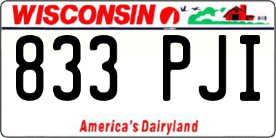 WI license plate 833PJI