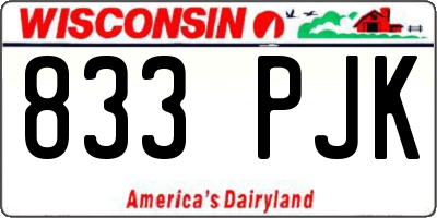 WI license plate 833PJK