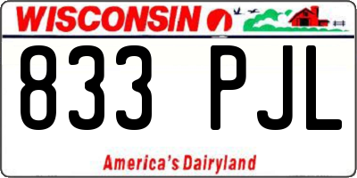 WI license plate 833PJL
