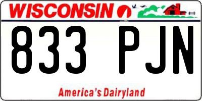 WI license plate 833PJN