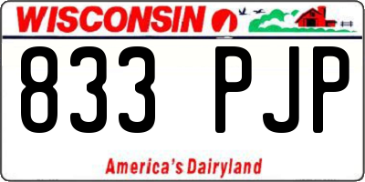 WI license plate 833PJP