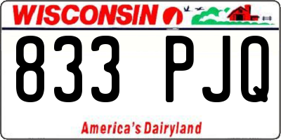 WI license plate 833PJQ