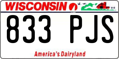 WI license plate 833PJS