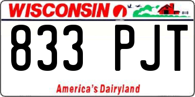 WI license plate 833PJT