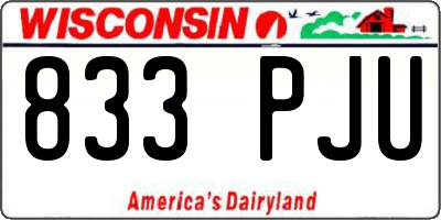 WI license plate 833PJU
