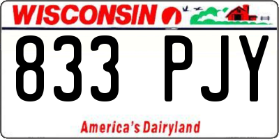 WI license plate 833PJY