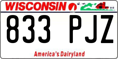 WI license plate 833PJZ