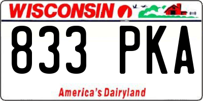 WI license plate 833PKA