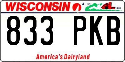 WI license plate 833PKB