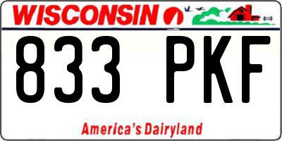 WI license plate 833PKF