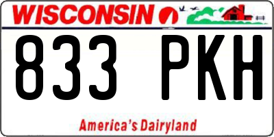 WI license plate 833PKH