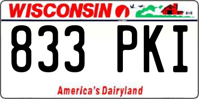 WI license plate 833PKI