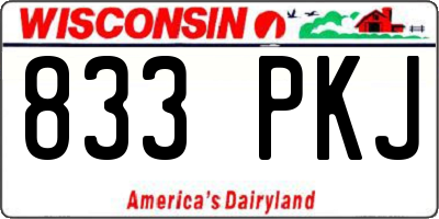WI license plate 833PKJ