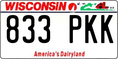 WI license plate 833PKK