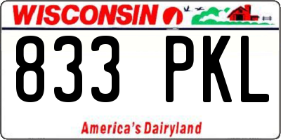 WI license plate 833PKL