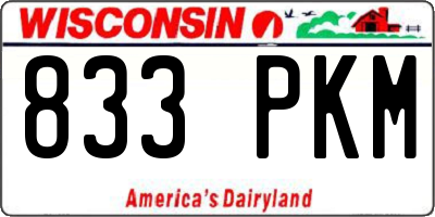 WI license plate 833PKM