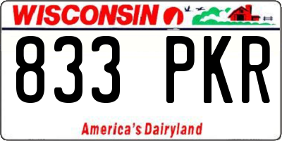 WI license plate 833PKR