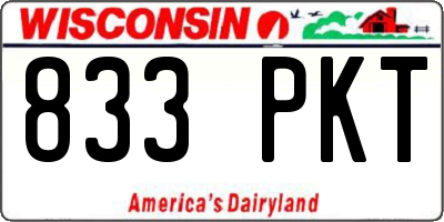 WI license plate 833PKT