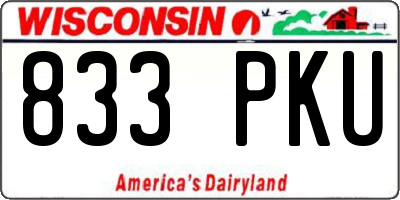 WI license plate 833PKU