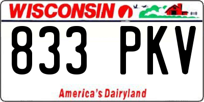 WI license plate 833PKV
