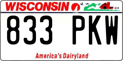 WI license plate 833PKW