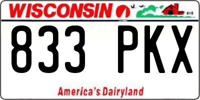 WI license plate 833PKX
