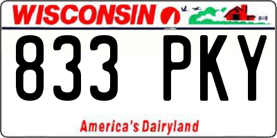 WI license plate 833PKY